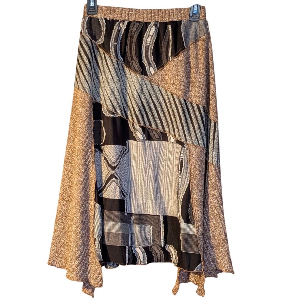 Miss Nikky Asymmetrical Patchwork Skirt S Bohemian Lagenlook Forest Fairy